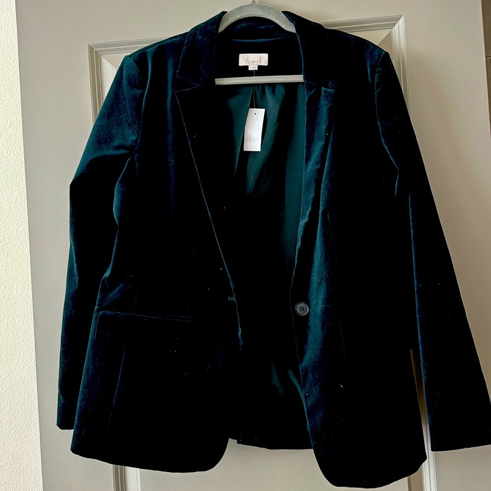 Loft Green Velvet Blazer